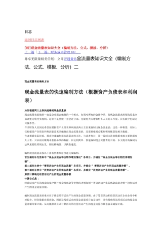 现金流量表纺制方法