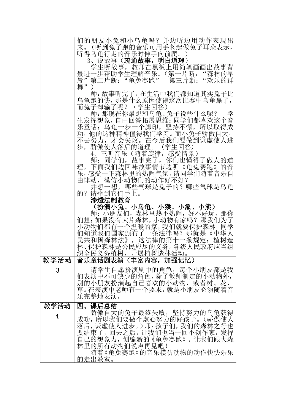 一年级龟兔赛跑教学设计_第3页