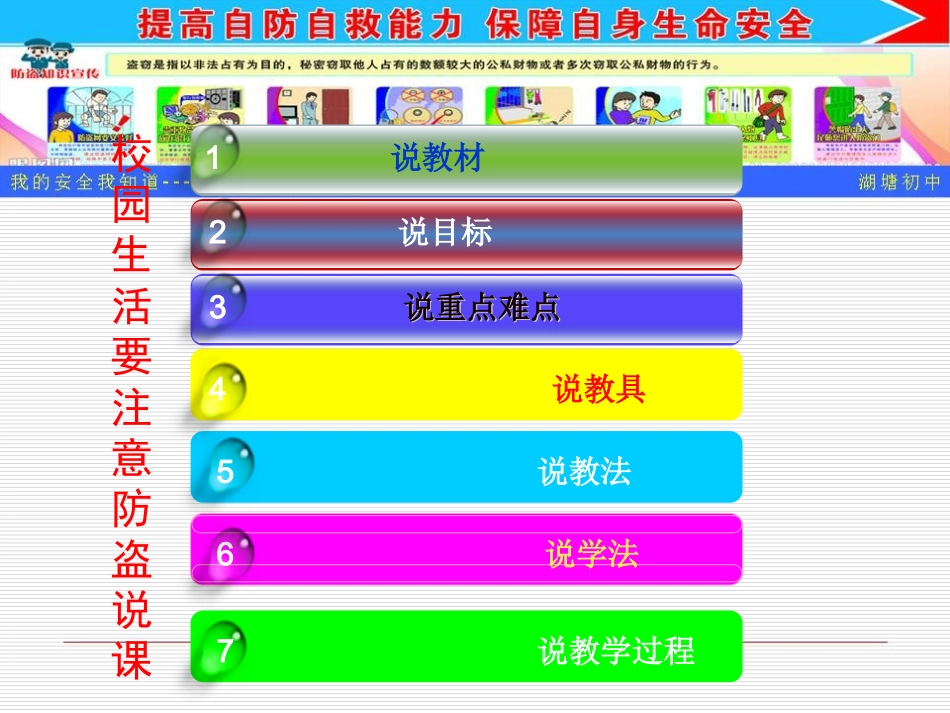 湖塘初中第一章第三节《校园生活要注意防盗》说课说课课件_第2页