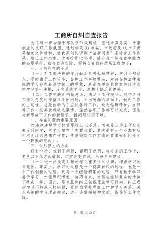 工商所自纠自查报告