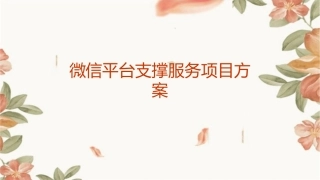 微信平台支撑服务项目方案课件