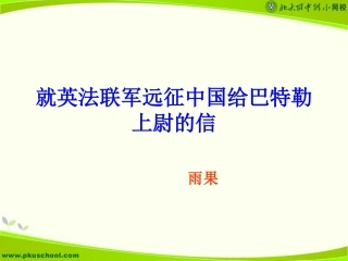 就英法联军远征中国给巴特勒的信