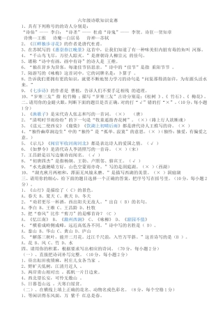 诗歌知识竞赛