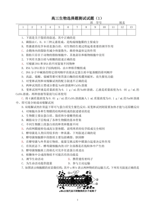 选择题强化练习（1）20141