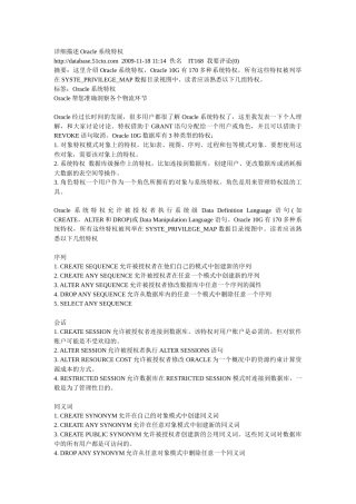 oracle系统权限列表