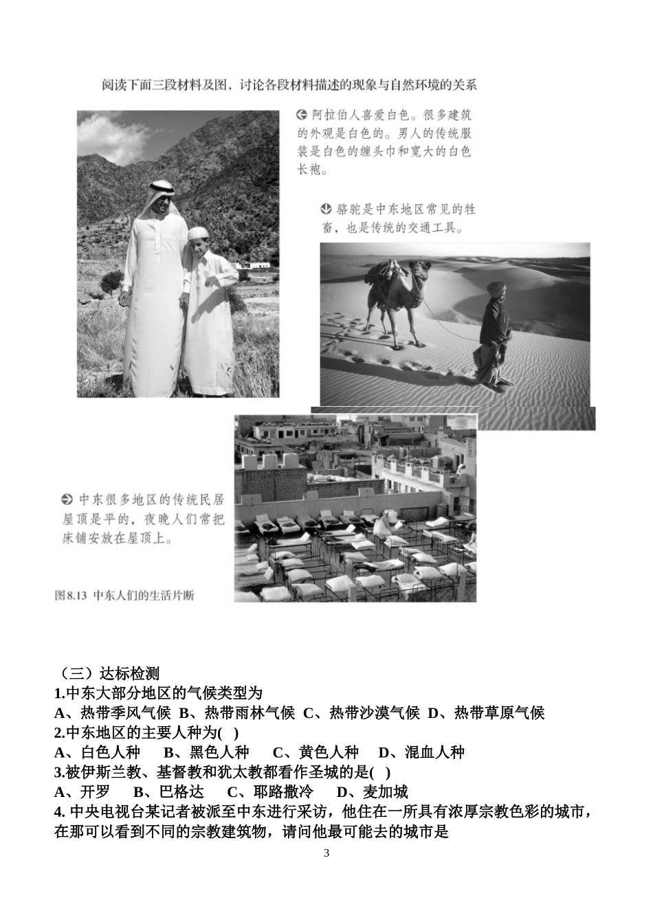 七年级下册《中东》导学案第二课时_第3页