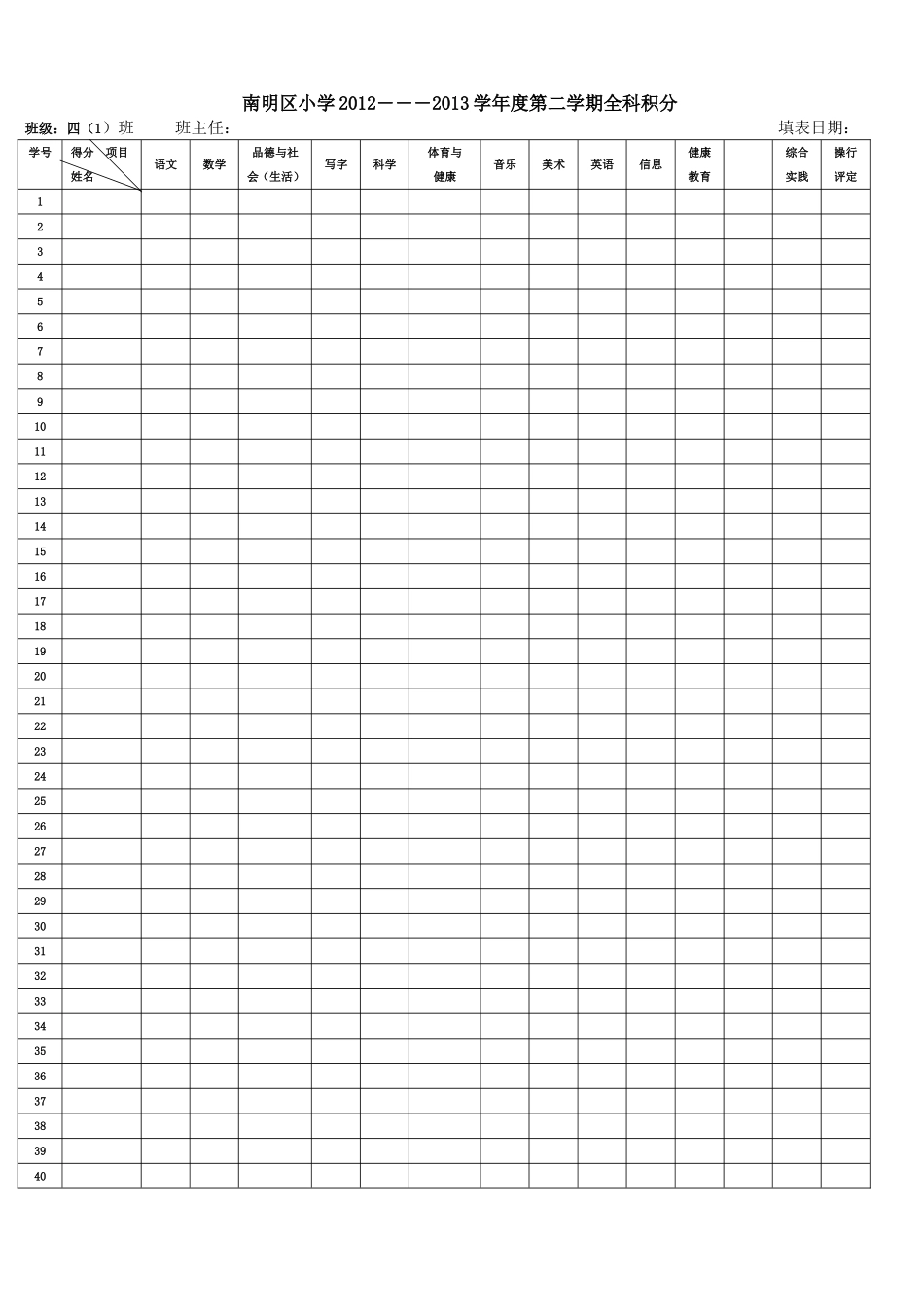 2014学生全科记分册_第1页