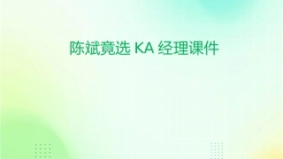 陈斌竟选KA经理课件