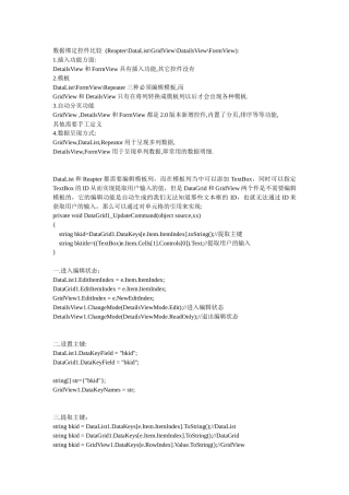 ASPNET五大数据控件
