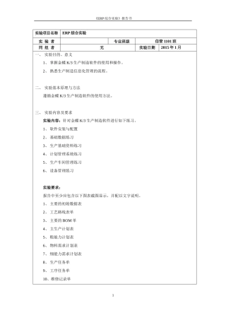 ERP综合实验报告