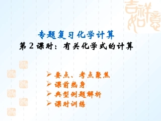 人教版九年级化学有关化学式的计算2复习课件