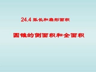 九年级数学上册244弧长及扇形面积(第2课时)课件
