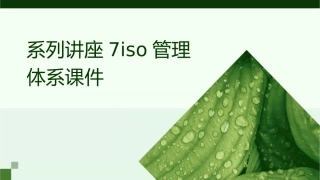 系列讲座7ISO管理体系课件