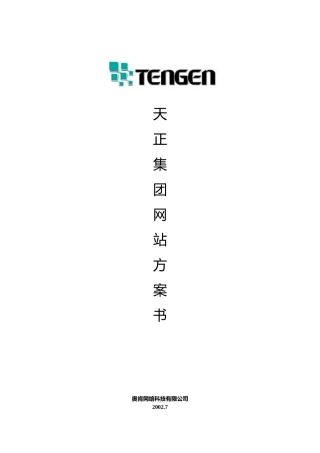 奥肯天正集团网站方案书