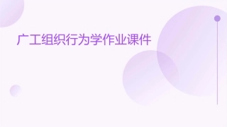 广工组织行为学作业课件