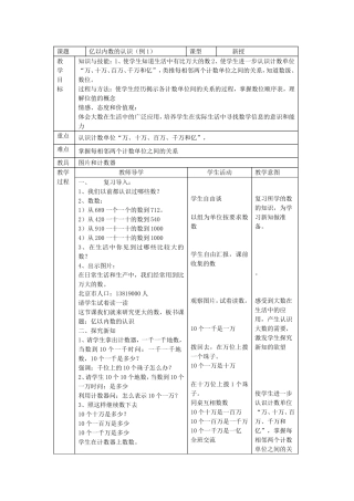 亿以内数的认识（例1）教学案