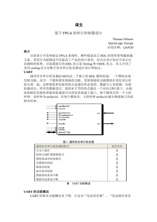 HDL设计数字UART(中英文翻译)