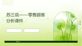 苏三说——零售顾客分析课件