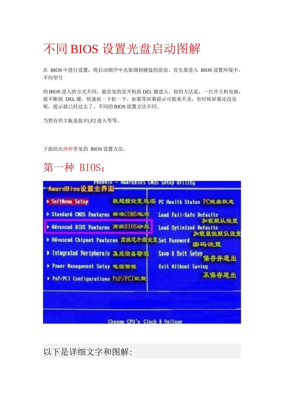 不同BIOS设置光盘启动图解_第1页