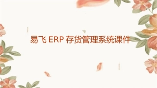 易飞ERP存货管理系统课件
