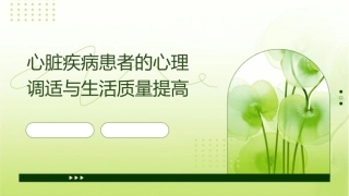 心脏疾病患者的心理调适与生活质量提高