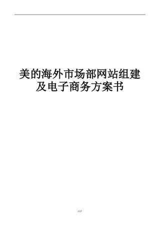 美的海外市场部电子商务规划报告