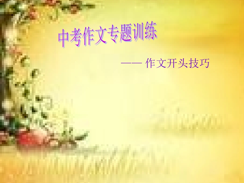 中考作文开头技巧训练专题_第1页