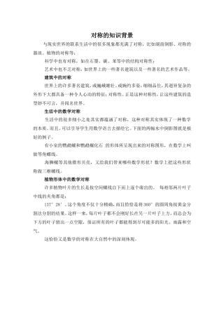 对称的知识背景
