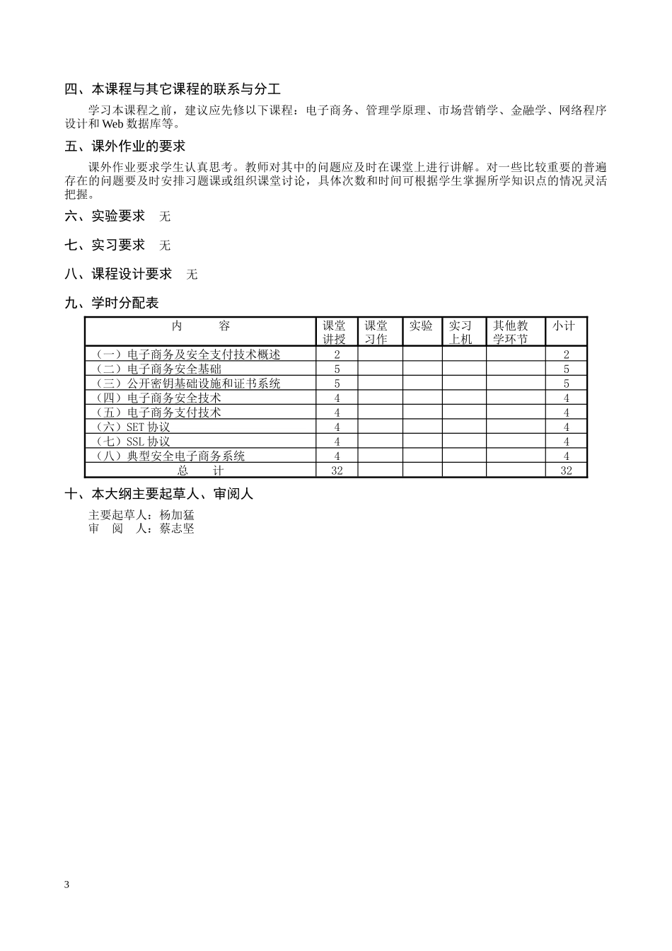 电子商务与交易安全教学大纲_第3页
