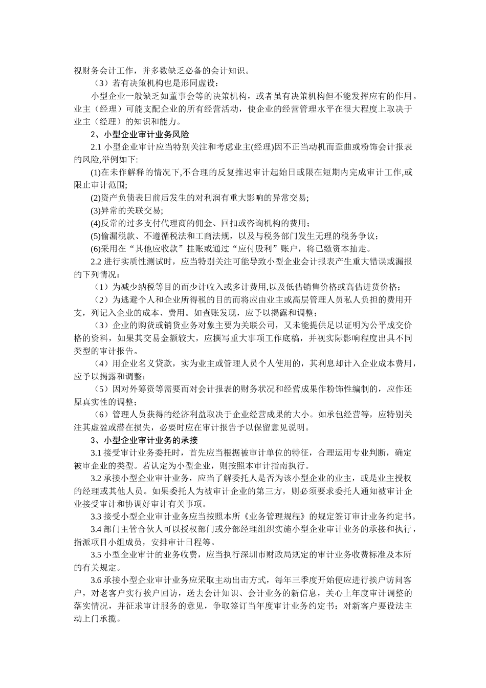 深圳某公司小型企业审计指南_第2页