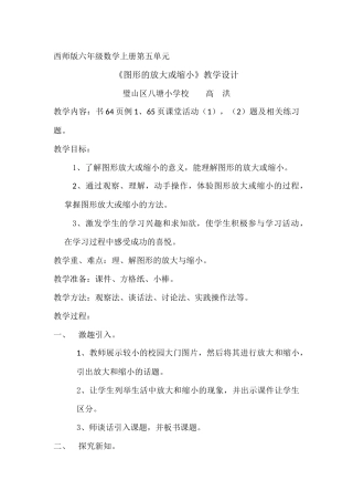 放大与缩小教案