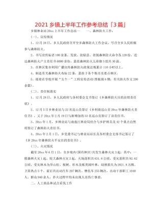 乡镇上半年工作参考总结「3篇」