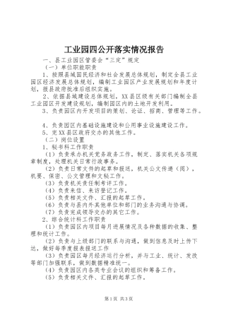 工业园四公开落实情况报告
