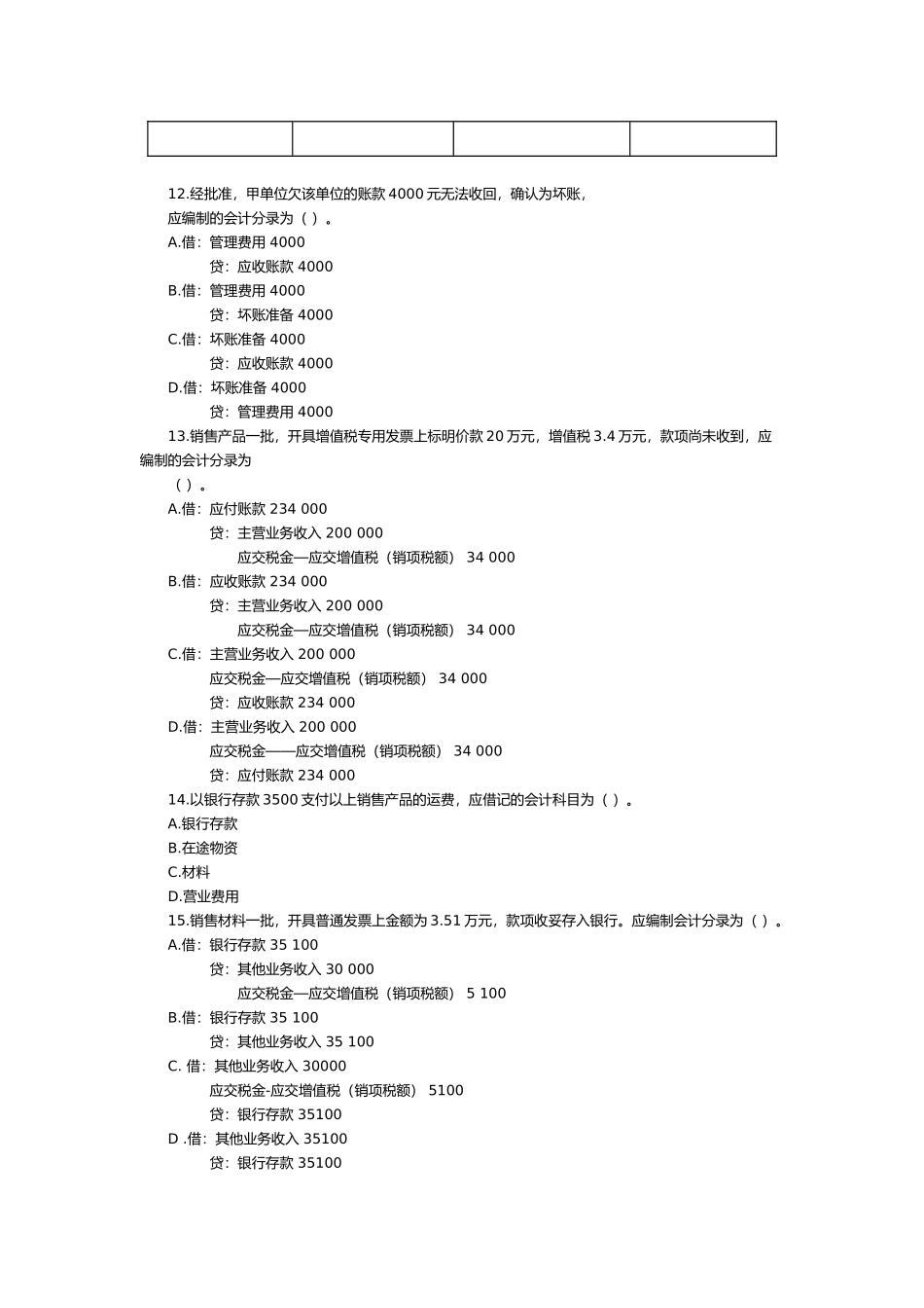 深圳市上半年会计从业资格考试试题_第3页