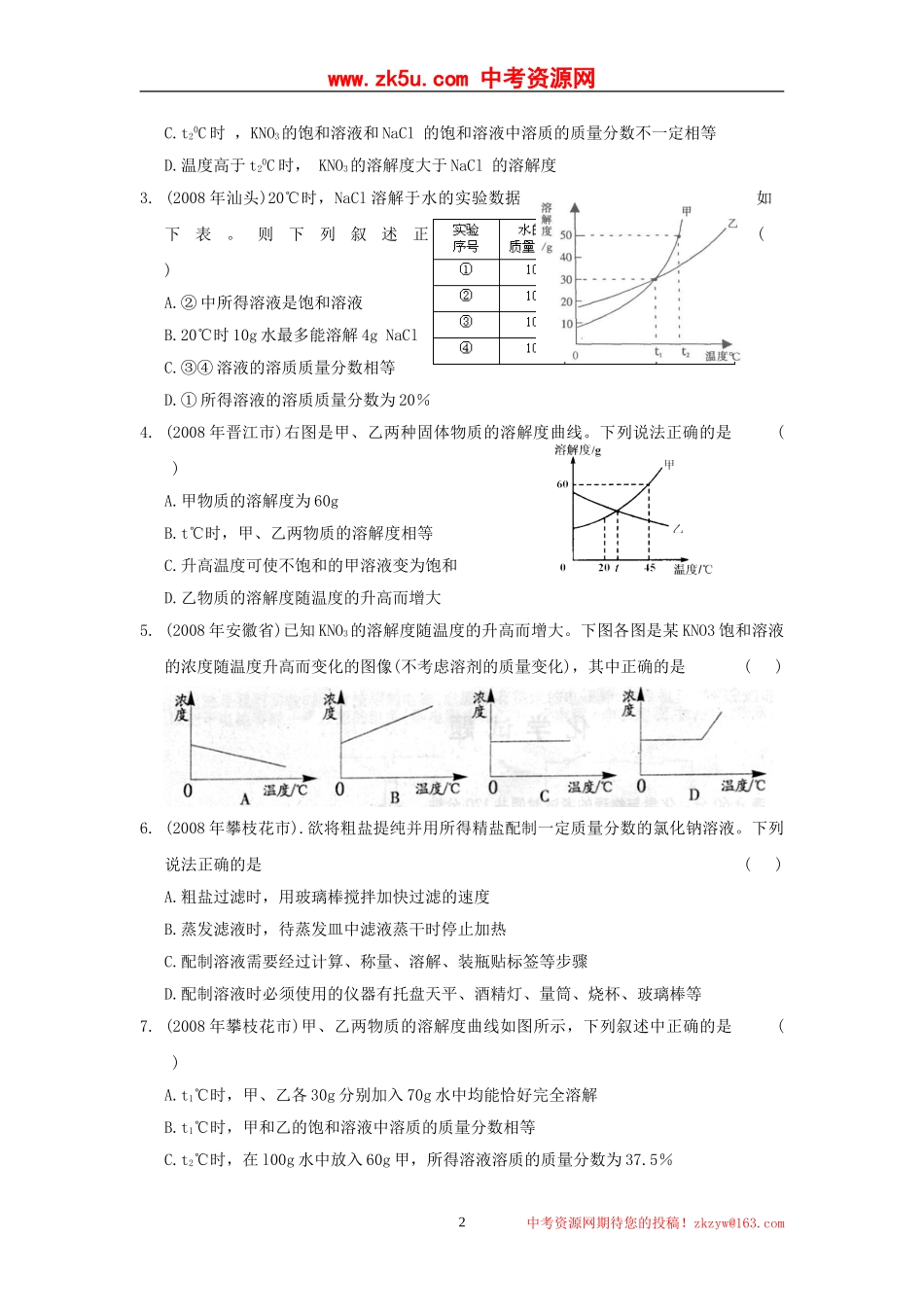 精品复习第九单元溶液_第2页