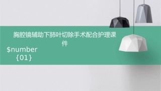 胸腔镜辅助下肺叶切除手术配合护理课件