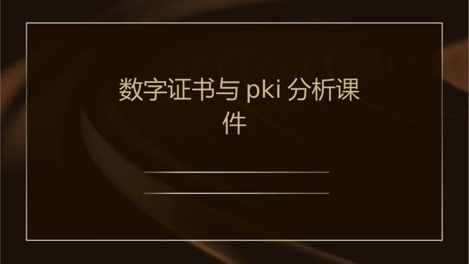 数字证书与PKI分析课件_第1页