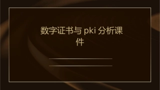 数字证书与PKI分析课件