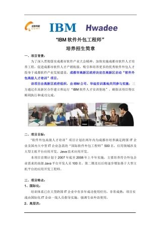 IBM软件外包工程师