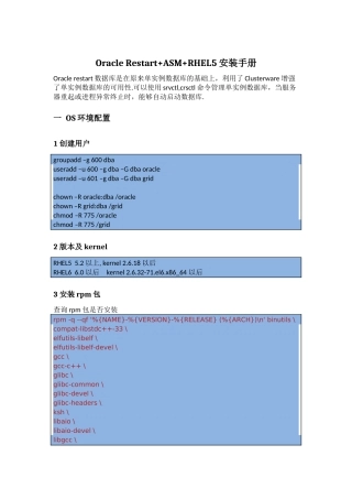 OracleRestart[11204]“加”ASM“加”RHEL5安装手册