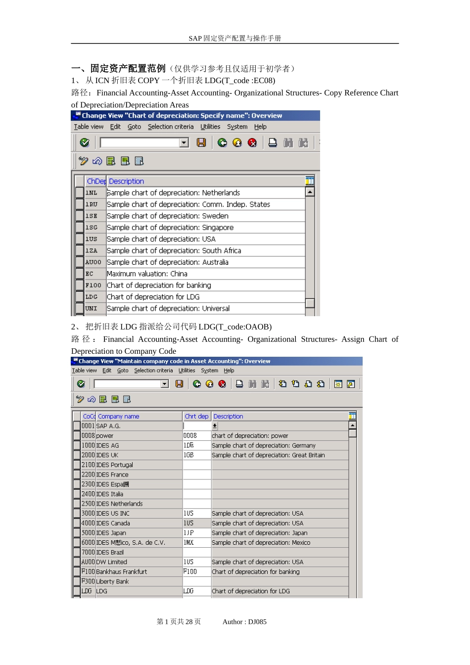 sap固定资产配置及操作过程_第1页