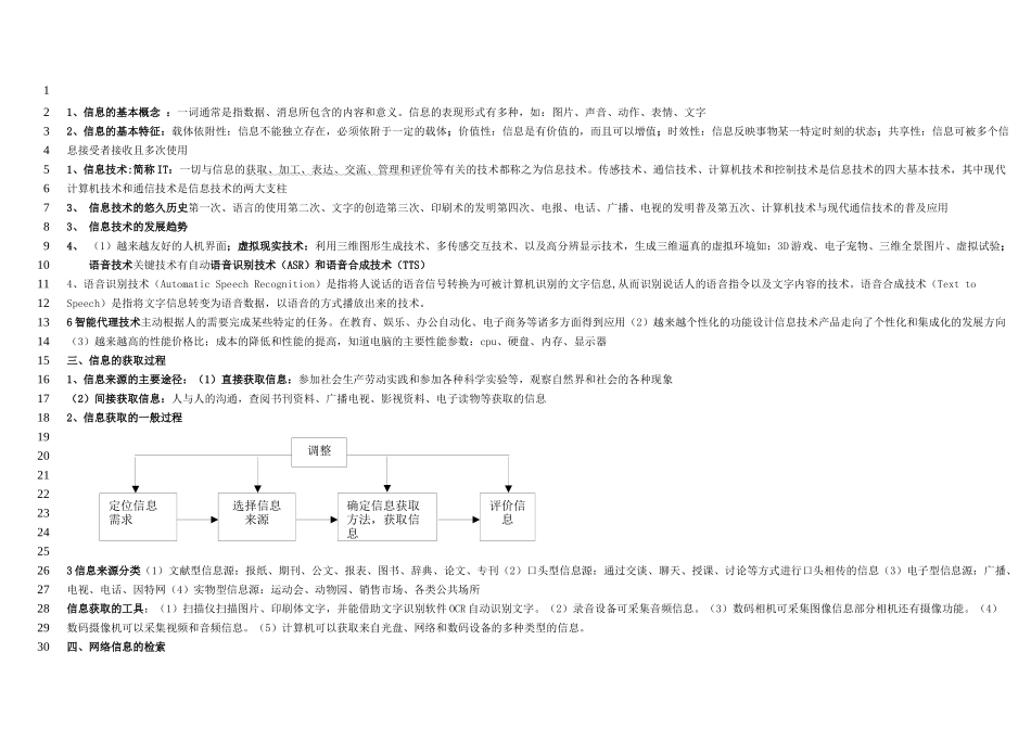 高中新课程信息技术基础知识点_第1页