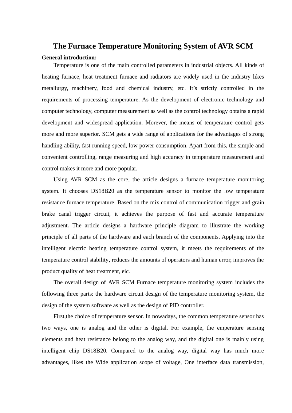 基于AVR单片机的炉温监测监控系统设计_第3页