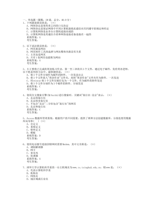 高中信息技术冲刺卷(含答案)