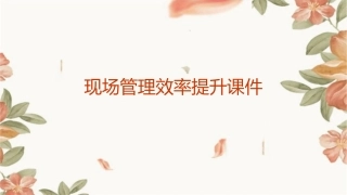 现场管理效率提升课件