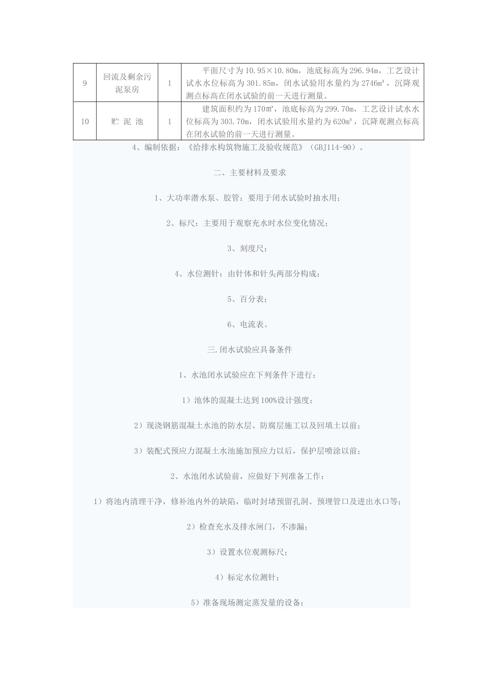 污水处理工程闭水试验方案_第2页