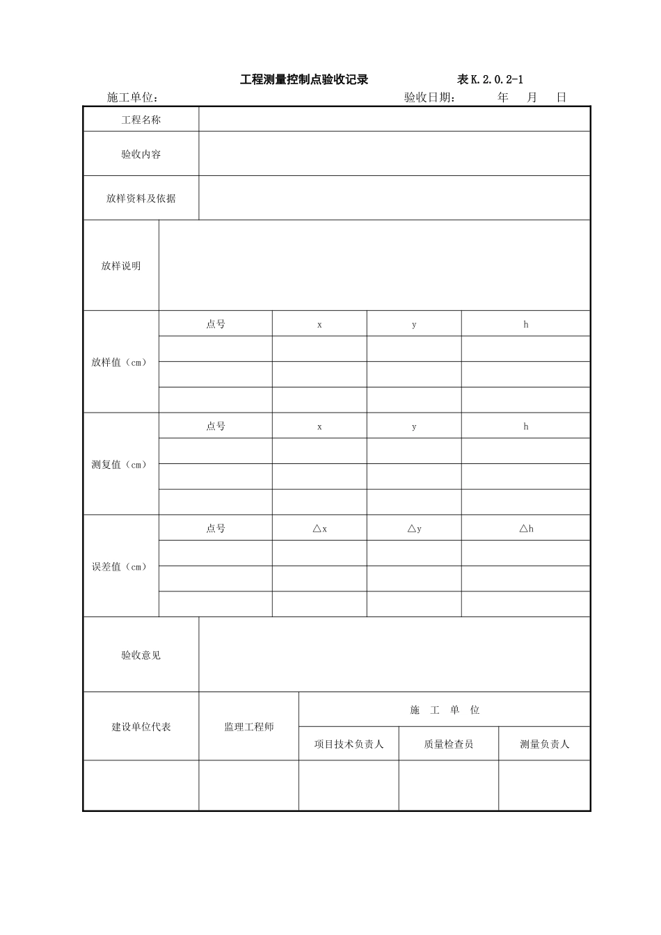 水运工程质量检验标准-质量控制资料附表word版_第1页