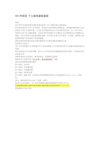 VDI序曲四个人独享虚拟桌面