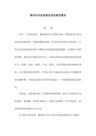 国内外企业信息化状况研究报告样本