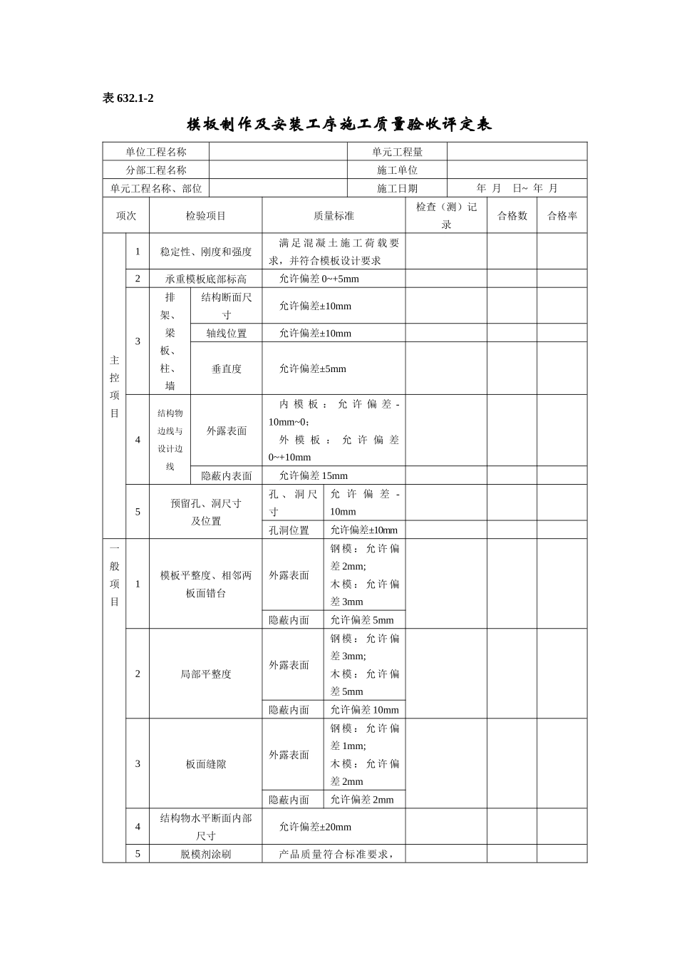 水利水电工程单元工程施工质量验收评定表SL632(混凝土_第3页